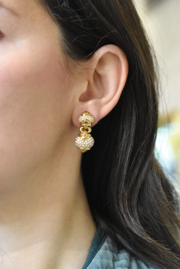 Bulgari Diamond ‘Chandra’ Drop Earrings - Image 2