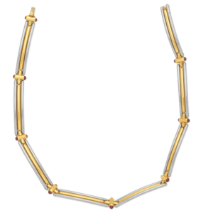 Bulgari Ruby Bi-Colour 18k Gold and Stainless Steel Link Necklace