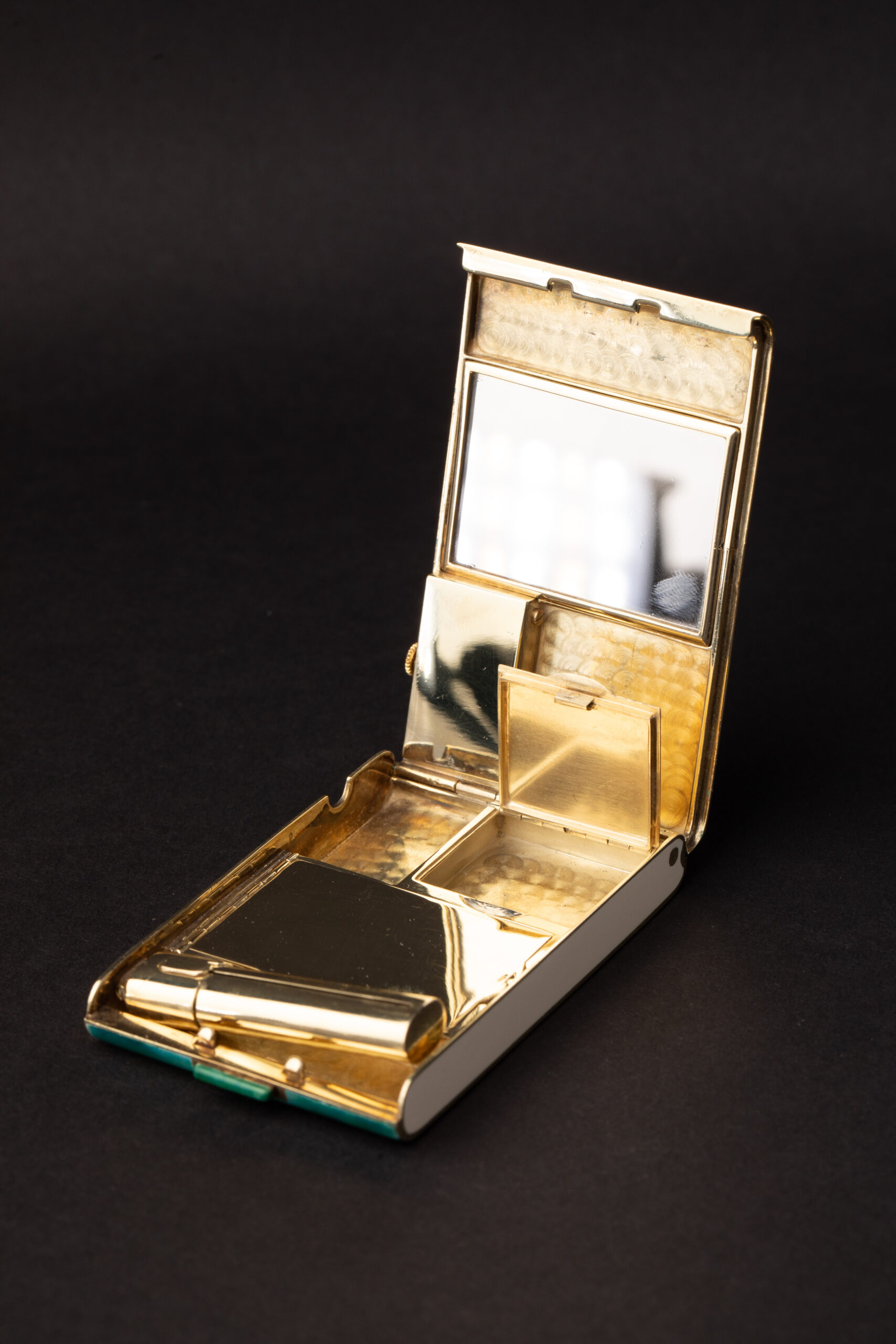 Art Deco Dunhill for Gorham Enamel Vanity Set, Circa 1920 - Image 3