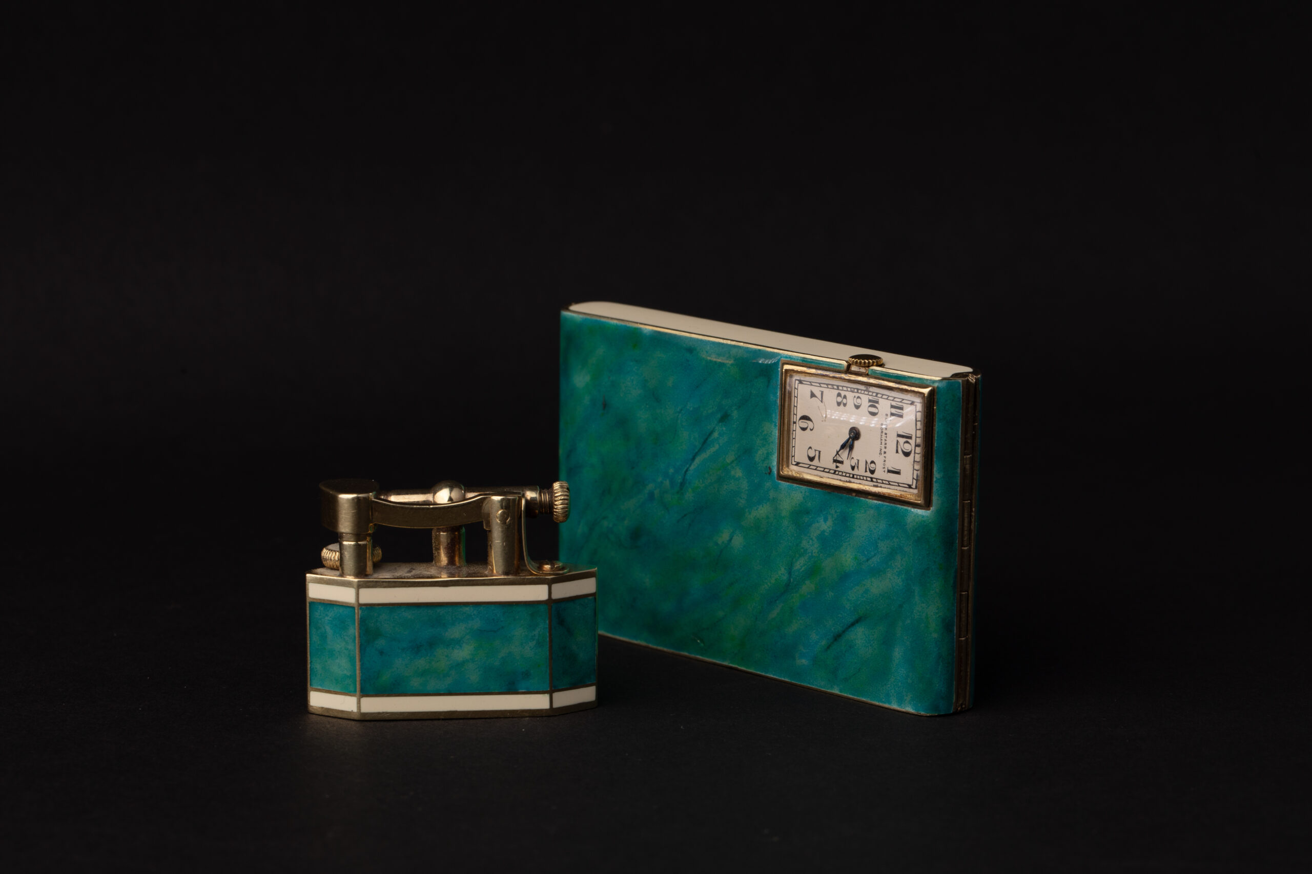 Art Deco Dunhill for Gorham Enamel Vanity Set, Circa 1920 - Image 5