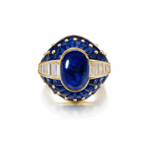 8ct Sapphire and Diamond Cocktail Ring, circa 1980